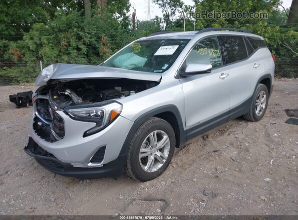3GKALMEV7KL371626 2019 GMC TERRAIN Серебряный Передняя левая четверть