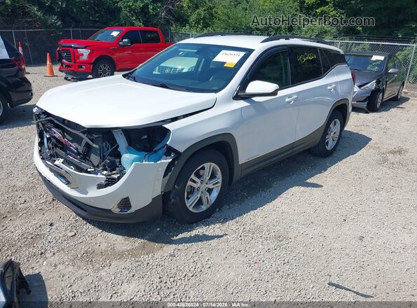3GKALMEV8JL249467 2018 GMC TERRAIN White წინა მარცხენა ხედი სამი მეოთხედიდან
