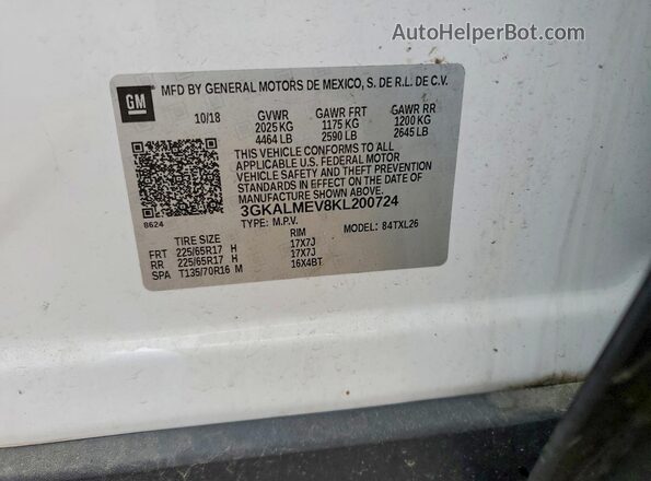3GKALMEV8KL200724 2019 GMC TERRAIN Silver Widok komory silnika
