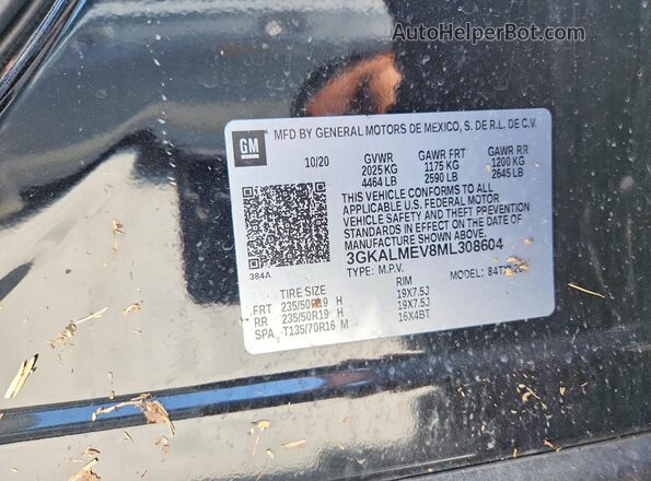 3GKALMEV8ML308604 2021 GMC TERRAIN Black VIN sticker view