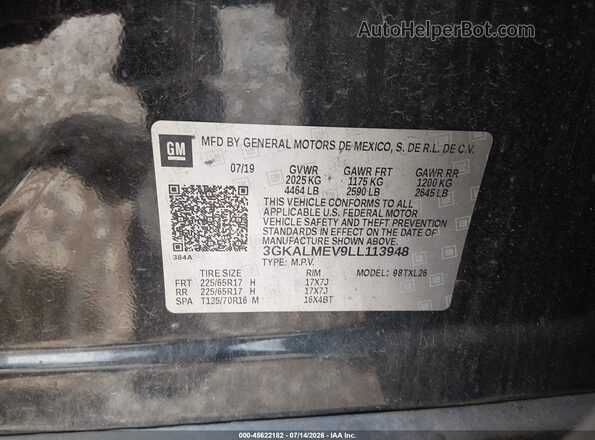 3GKALMEV9LL113948 2020 GMC TERRAIN Black Engine compartment view