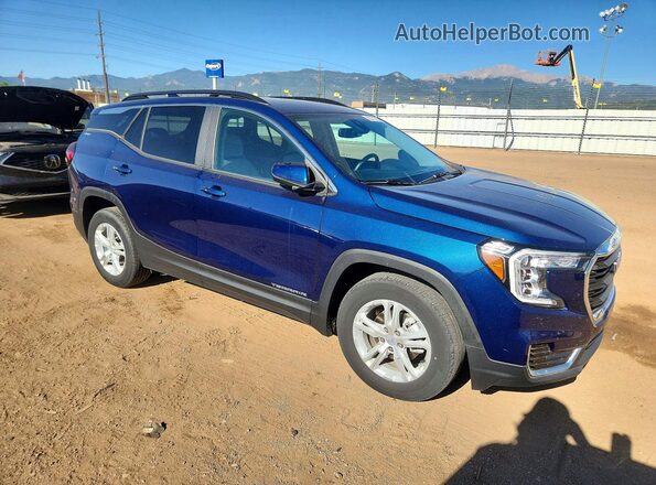 3GKALMEVXNL269967 2022 GMC TERRAIN Blue Передня права чверть