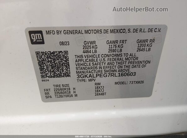 3GKALPEG7RL160603 2024 GMC TERRAIN White Vista del compartimento del motor