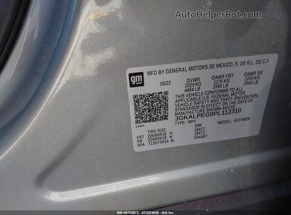 3GKALPEG9PL112310 2023 GMC TERRAIN Gray ძრავის განყოფილების ხედი