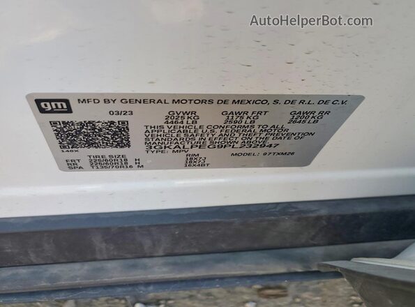 3GKALPEG9PL232947 2023 GMC TERRAIN Белый Панорамный вид салона 360°