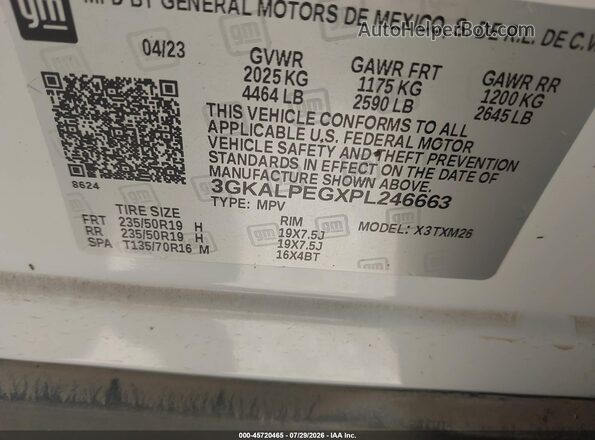 3GKALPEGXPL246663 2023 GMC TERRAIN White Engine compartment view