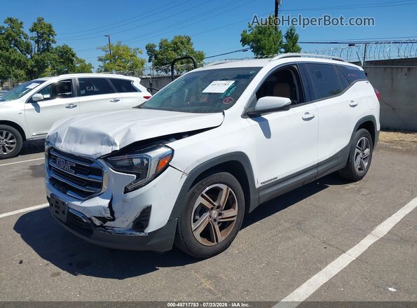 3GKALPEV1ML308607 2021 GMC TERRAIN White Առջևի ձախ երեք քառորդ տեսարան