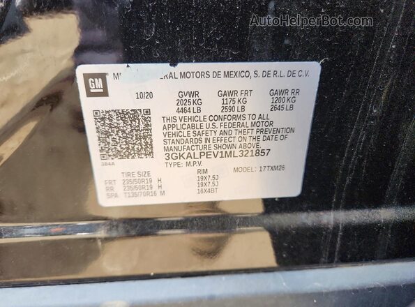 3GKALPEV1ML321857 2021 GMC TERRAIN Black Շարժիչի բաժամունքի տեսք