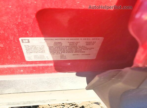 3GKALPEV2KL202566 2019 GMC TERRAIN Red Widok wnętrza 360 stopni