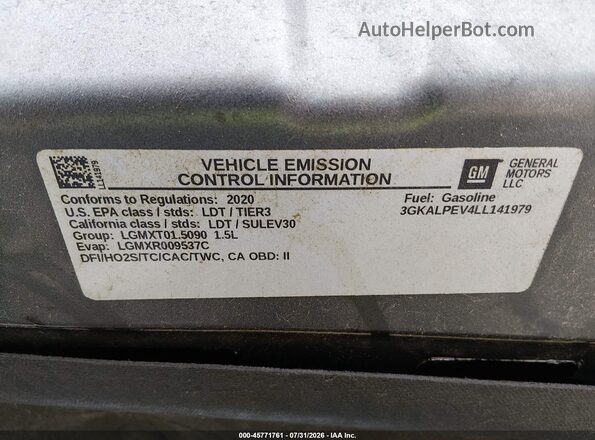 3GKALPEV4LL141979 2020 GMC TERRAIN Gray Engine compartment view