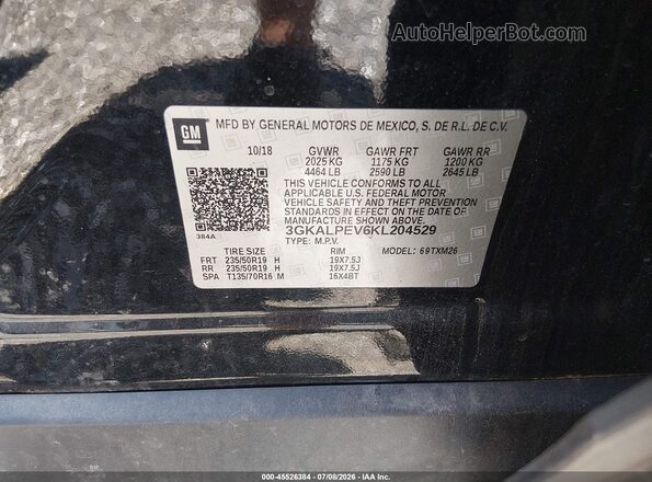 3GKALPEV6KL204529 2019 GMC TERRAIN Black Widok komory silnika