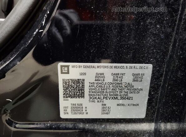 3GKALPEVXML350421 2021 GMC TERRAIN Черный Вид наклейки с VIN-кодом