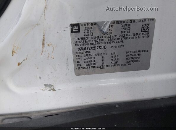 3GKALPEX2JL272603 2018 GMC TERRAIN White Շարժիչի բաժամունքի տեսք