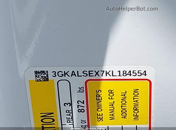 3GKALSEX7KL184554 2019 GMC TERRAIN White Вид підкапотного простору