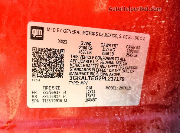 3GKALTEG2PL217179 2023 GMC TERRAIN Red Widok wnętrza 360 stopni