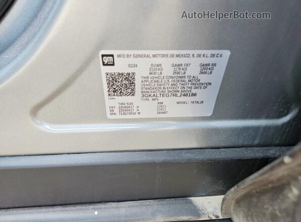 3GKALTEG7RL248186 2024 GMC TERRAIN Silver Engine compartment view