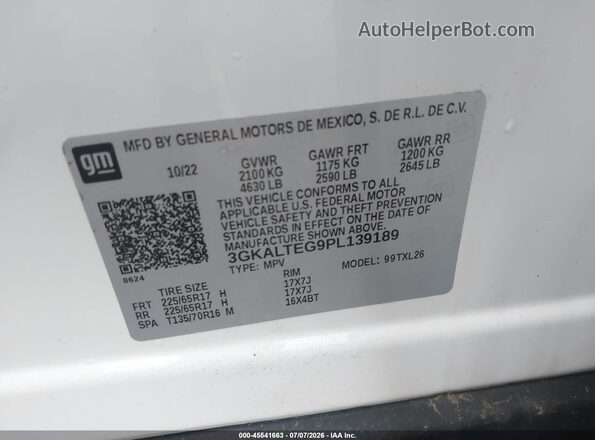 3GKALTEG9PL139189 2023 GMC TERRAIN White Widok komory silnika