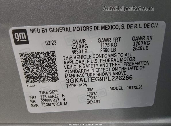 3GKALTEG9PL226266 2023 GMC TERRAIN Silver Вид підкапотного простору