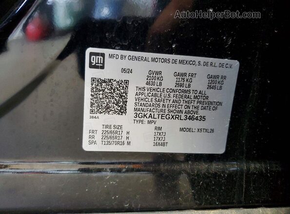 3GKALTEGXRL346435 2024 GMC TERRAIN Black Вид наклейки з VIN-кодом