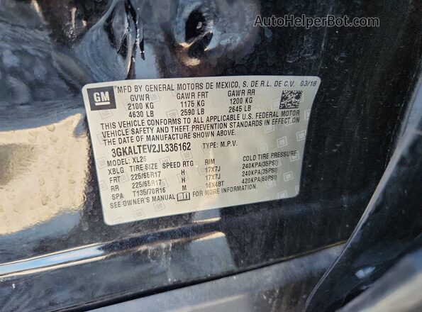 3GKALTEV2JL336162 2018 GMC TERRAIN Black VIN კოდის სტიკერის ხედი