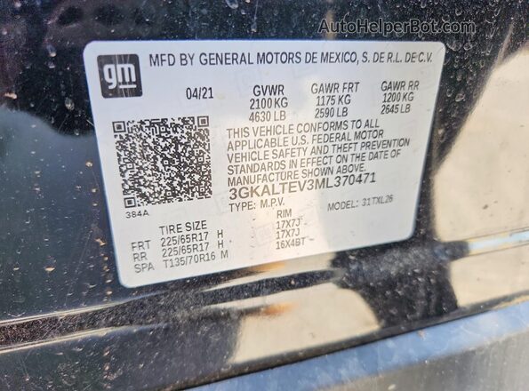 3GKALTEV3ML370471 2021 GMC TERRAIN Черный Вид подкапотного пространства