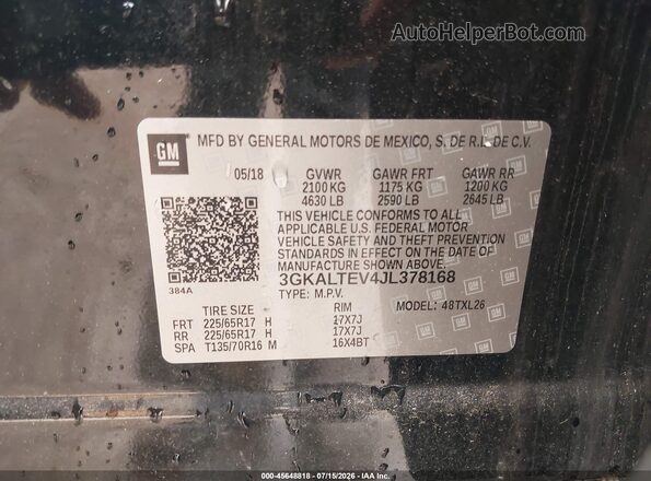 3GKALTEV4JL378168 2018 GMC TERRAIN Черный Вид подкапотного пространства