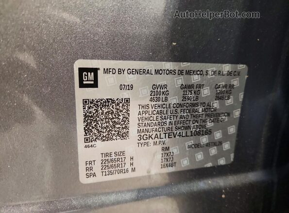 3GKALTEV4LL108165 2020 GMC TERRAIN Gray Widok komory silnika