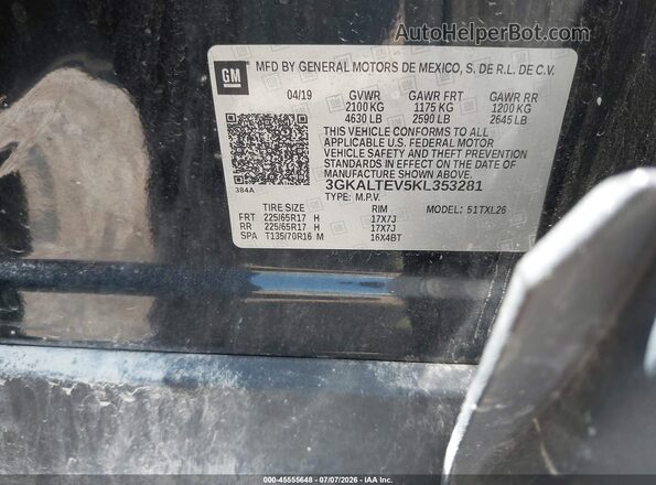 3GKALTEV5KL353281 2019 GMC TERRAIN Черный Вид подкапотного пространства