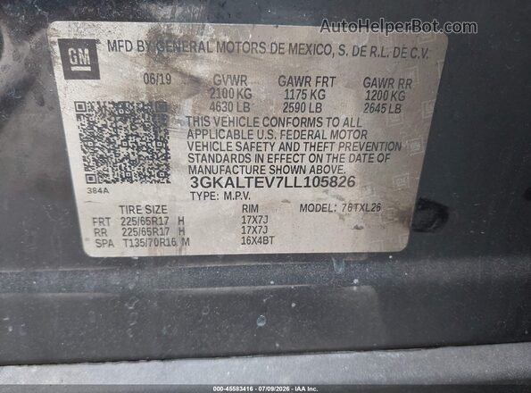 3GKALTEV7LL105826 2020 GMC TERRAIN Black Շարժիչի բաժամունքի տեսք
