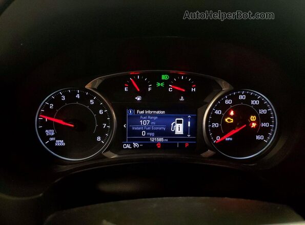 3GKALTEVXLL130106 2020 GMC TERRAIN White Вид щитка приладів