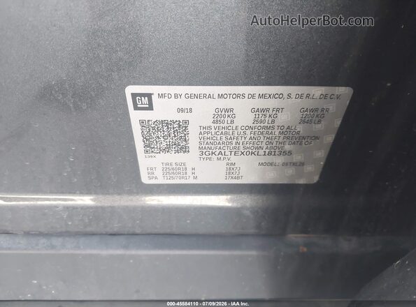 3GKALTEX0KL181355 2019 GMC TERRAIN Gray Vista del compartimento del motor
