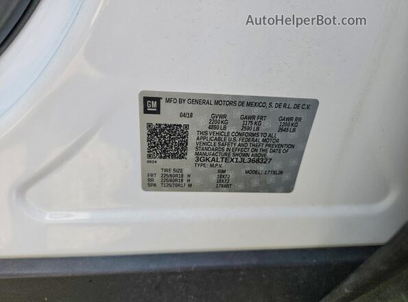 3GKALTEX1JL368327 2018 GMC TERRAIN White Widok komory silnika