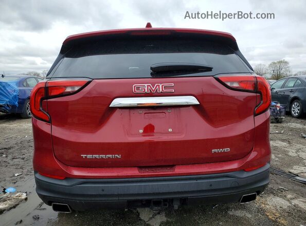 3GKALTEX1JL369624 2018 GMC TERRAIN Red Вид ззаду