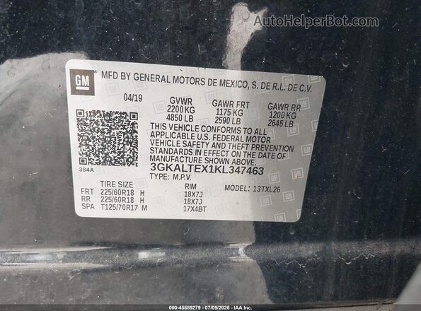 3GKALTEX1KL347463 2019 GMC TERRAIN Black Вид підкапотного простору