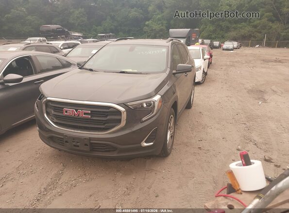 3GKALTEX2JL300358 2018 GMC TERRAIN Gray Առջևի ձախ երեք քառորդ տեսարան