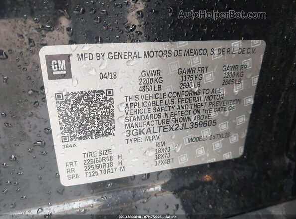 3GKALTEX2JL359605 2018 GMC TERRAIN Black Շարժիչի բաժամունքի տեսք