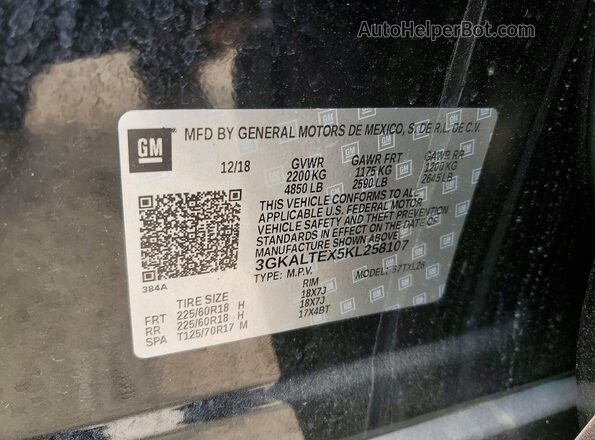 3GKALTEX5KL258107 2019 GMC TERRAIN Black 360 interior view