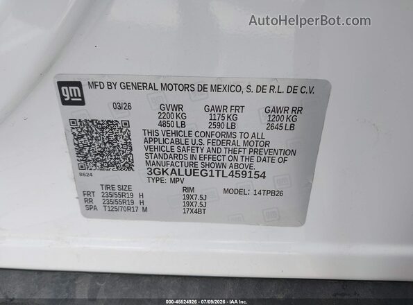 3GKALUEG1TL459154 2026 GMC TERRAIN White Engine compartment view