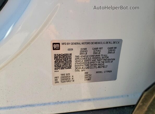 3GKALUEG1TL467917 2026 GMC TERRAIN Белый Вид наклейки с VIN-кодом