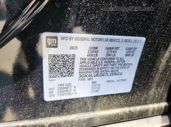 3GKALUEG6TL259404 2026 GMC TERRAIN Black Vista interior de 360 grados