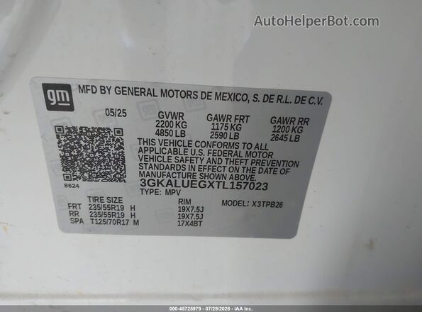 3GKALUEGXTL157023 2026 GMC TERRAIN White Widok komory silnika