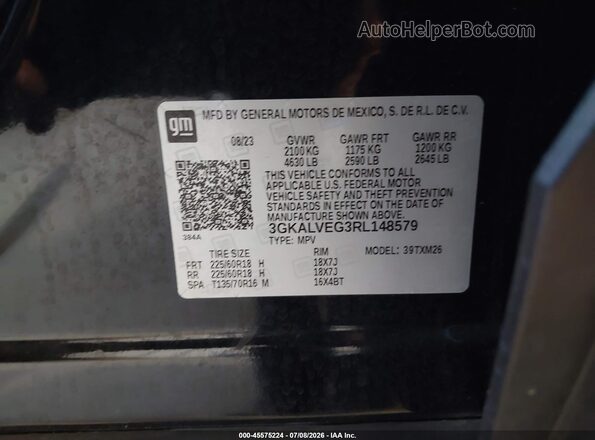 3GKALVEG3RL148579 2024 GMC TERRAIN Black ძრავის განყოფილების ხედი