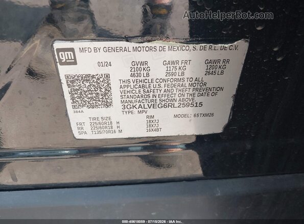 3GKALVEG6RL259515 2024 GMC TERRAIN Черный Вид подкапотного пространства