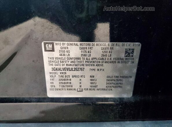 3GKALVEV0JL262767 2018 GMC TERRAIN Black სალონის 360-გრადუსიანი ხედი