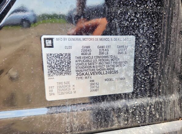 3GKALVEV0LL249195 2020 GMC TERRAIN Black VIN sticker view