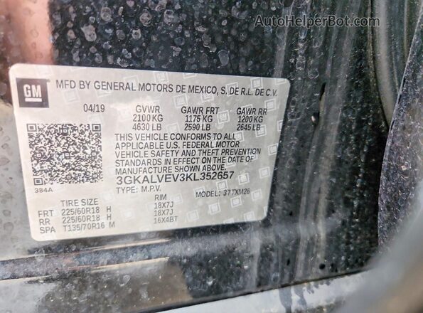 3GKALVEV3KL352657 2019 GMC TERRAIN Черный Вид наклейки с VIN-кодом