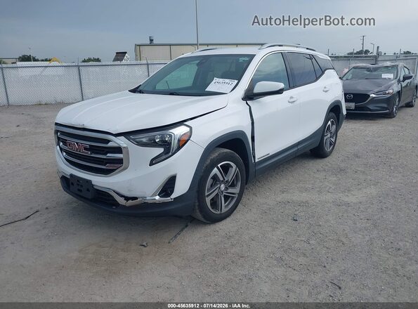 3GKALVEV5LL196803 2020 GMC TERRAIN White Առջևի ձախ երեք քառորդ տեսարան