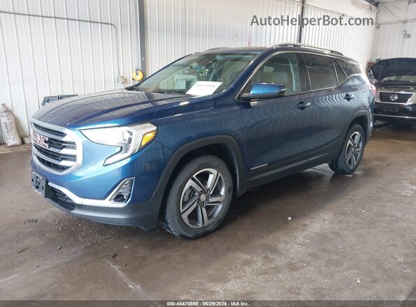 3GKALVEV8LL207213 2020 GMC TERRAIN Blue წინა მარცხენა ხედი სამი მეოთხედიდან