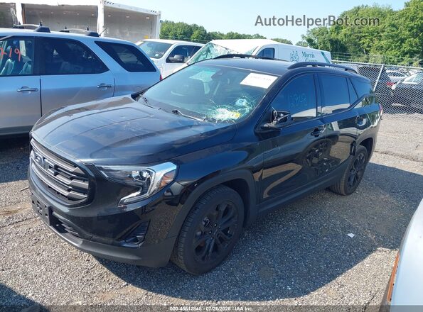 3GKALVEV8ML386127 2021 GMC TERRAIN Black წინა მარცხენა ხედი სამი მეოთხედიდან