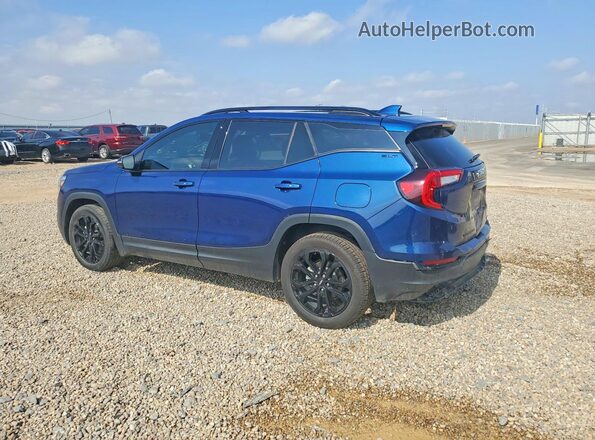 3GKALVEV8NL206999 2022 GMC TERRAIN Blue Trasero izquierdo